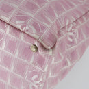 CHANEL New Travel line Tote Bag Nylon 2 Set Pink Beige CC Auth mr1839-8
