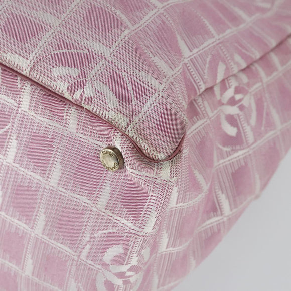 CHANEL New Travel line Tote Bag Nylon 2 Set Pink Beige CC Auth mr1839