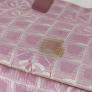 CHANEL New Travel line Tote Bag Nylon 2 Set Pink Beige CC Auth mr1839-9