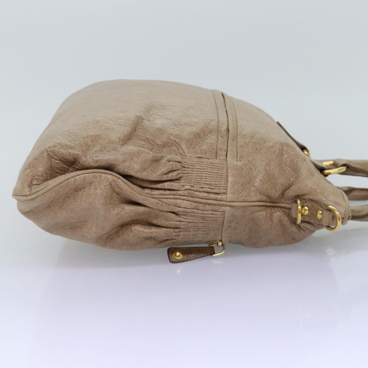 Miu Miu Shoulder Bag Leather 2way Beige Auth mr184