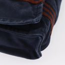 HERMES Bassus PM Shoulder Bag Canvas Navy Silver Auth mr1841-10