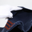 HERMES Bassus PM Shoulder Bag Canvas Navy Silver Auth mr1841-22