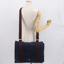 HERMES Bassus PM Shoulder Bag Canvas Navy Silver Auth mr1841-24