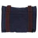 HERMES Bassus PM Shoulder Bag Canvas Navy Silver Auth mr1841-3