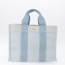 HERMES Bora Bora MM Handtas Canvas 2 Set Babyblauw Zilver Auth mr1842-16