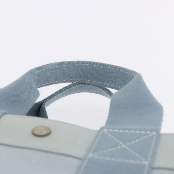 HERMES Bora Bora MM Handtas Canvas 2 Set Babyblauw Zilver Auth mr1842