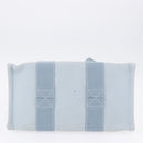 HERMES Bora Bora MM Handtas Canvas 2 Set Babyblauw Zilver Auth mr1842-19
