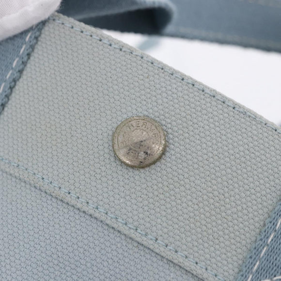 HERMES Bora Bora MM Handtas Canvas 2 Set Babyblauw Zilver Auth mr1842