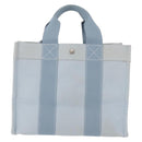 HERMES Bora Bora MM Handtas Canvas 2 Set Babyblauw Zilver Auth mr1842-2