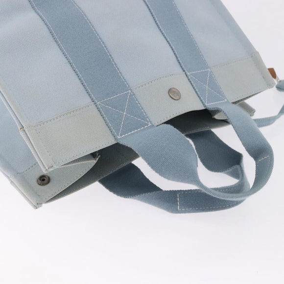HERMES Bora Bora MM Handtas Canvas 2 Set Babyblauw Zilver Auth mr1842