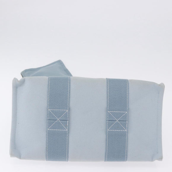 HERMES Bora Bora MM Handtas Canvas 2 Set Babyblauw Zilver Auth mr1842