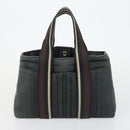 HERMES Trocha Horizontal Tote Bag Canvas 2 Set Gray Black Auth mr1843-10