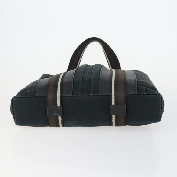 HERMES Trocha Horizontal Tote Bag Canvas 2 Set Gray Black Auth mr1843