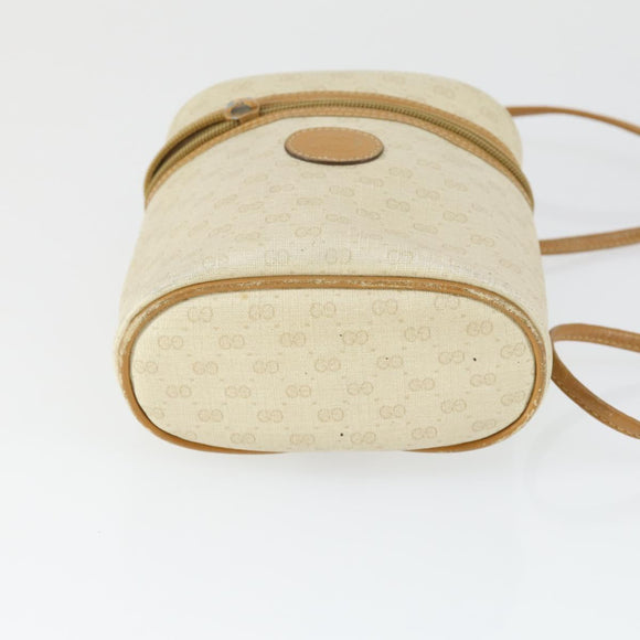 GUCCI Micro GG Supreme Shoulder Bag PVC Leather 4 Set Beige Black Auth mr1844