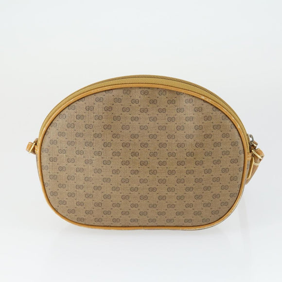 GUCCI Micro GG Supreme Shoulder Bag PVC Leather 4 Set Beige Black Auth mr1844