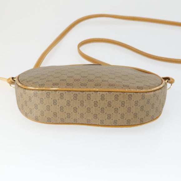 GUCCI Micro GG Supreme Shoulder Bag PVC Leather 4 Set Beige Black Auth mr1844