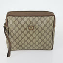 GUCCI GG Supreme Clutch Bag PVC 2 Set Beige Auth mr1845-2