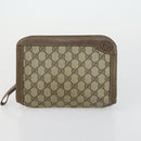 GUCCI GG Supreme Clutch Bag PVC 2 Set Beige Auth mr1845-9