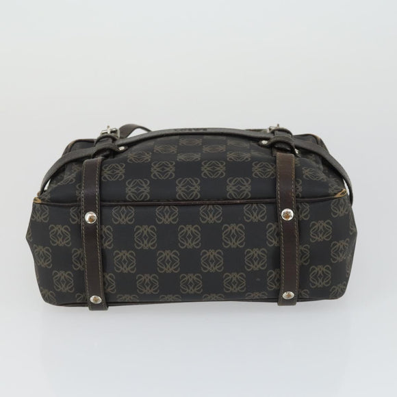 LOEWE Anagram Shoulder Bag Leather 3 Set Brown White black Auth mr1846