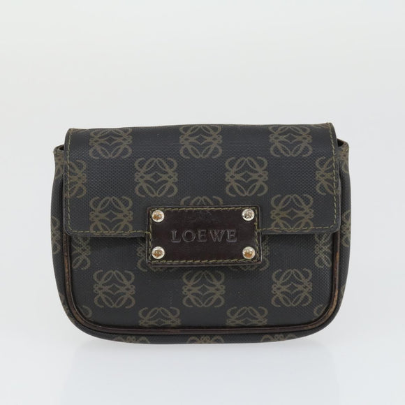 LOEWE Anagram Shoulder Bag Leather 3 Set Brown White black Auth mr1846