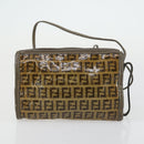FENDI Zucca Canvas Zucchino Canvas Shoulder Bag 2 Set Black Brown Auth mr1847-10
