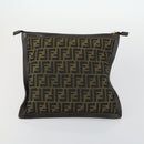 FENDI Zucca Canvas Zucchino Canvas Shoulder Bag 2 Set Black Brown Auth mr1847-3