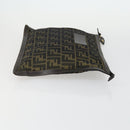 FENDI Zucca Canvas Zucchino Canvas Shoulder Bag 2 Set Black Brown Auth mr1847-4