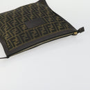 FENDI Zucca Canvas Zucchino Canvas Shoulder Bag 2 Set Black Brown Auth mr1847-5
