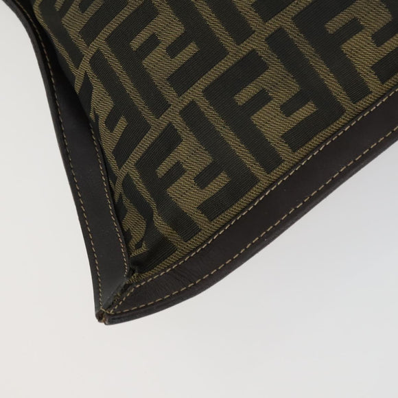 FENDI Zucca Canvas Zucchino Canvas Shoulder Bag 2 Set Black Brown Auth mr1847