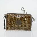 FENDI Zucca Canvas Zucchino Canvas Shoulder Bag 2 Set Black Brown Auth mr1847-9