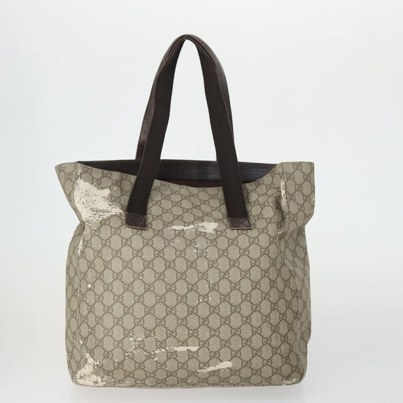 GUCCI GG Supreme Web Sherry Line Tote Bag PVC 5 Set Beige Red Auth mr1849