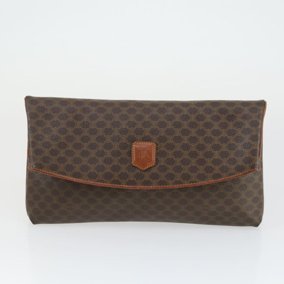 CELINE Macadam Canvas Umhängetasche PVC 3er Set Braun Auth mr1851