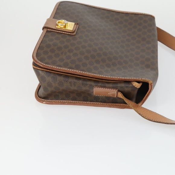 CELINE Macadam Canvas Umhängetasche PVC 3er Set Braun Auth mr1851