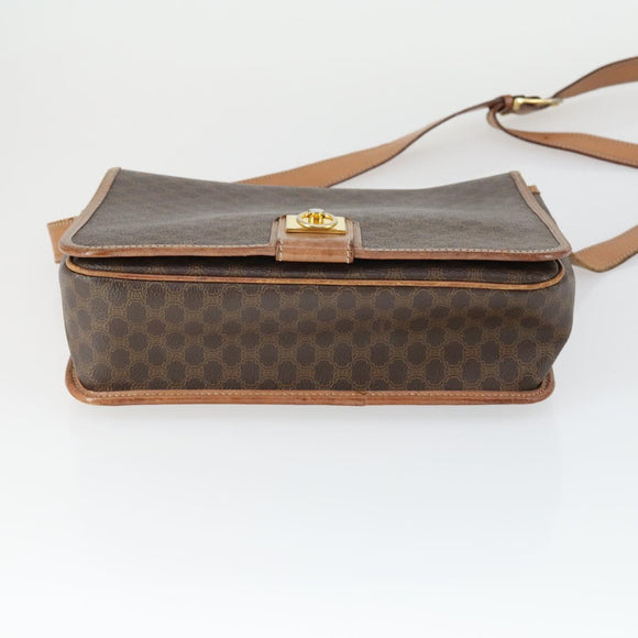CELINE Macadam Canvas Umhängetasche PVC 3er Set Braun Auth mr1851