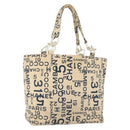 CHANEL By Sea Line Tote Bag Canvas Navy Beige CC Auth mr1854-1