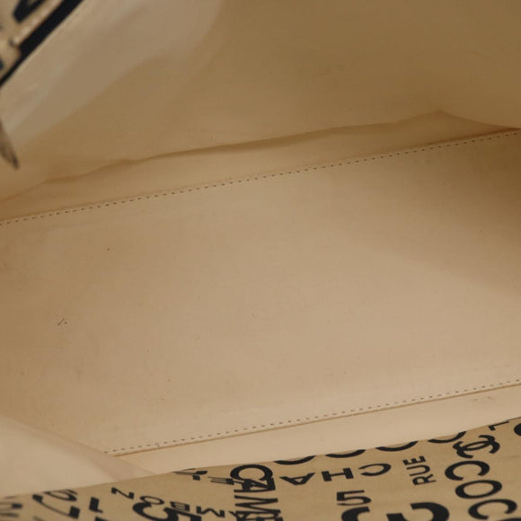 CHANEL By Sea Line Tote Bag Canvas Navy Beige CC Auth mr1854