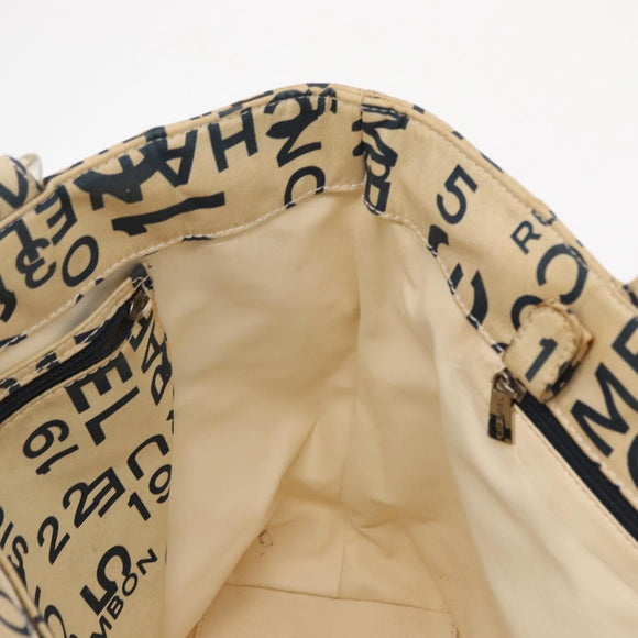 CHANEL By Sea Line Tote Bag Canvas Navy Beige CC Auth mr1854