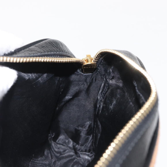 GUCCI Web Sherry Line Shoulder Bag Suede Leather Brown Gold 573321 Auth mr1859