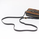 GUCCI Web Sherry Line Shoulder Bag Suede Leather Brown Gold 573321 Auth mr1859-7