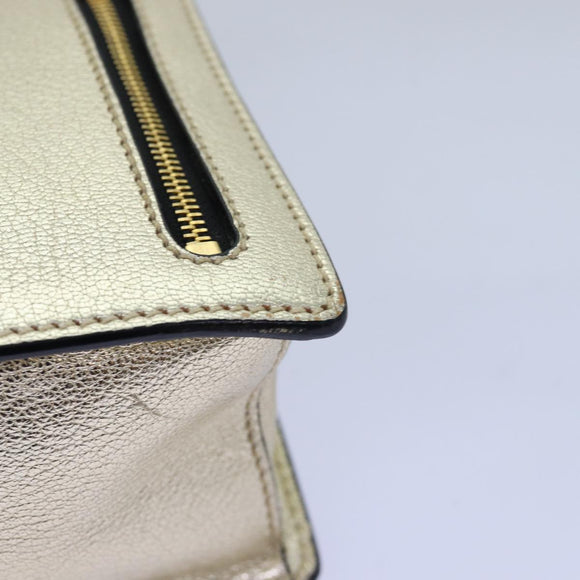 Miu Miu Hand Bag Leather 2way Gold Auth mr186