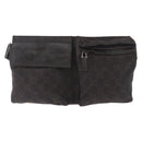 GUCCI GG Canvas Waist bag Brown Silver 28566 Auth mr1863-13