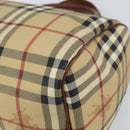 BURBERRY Nova Check Hand Bag PVC Beige Gold Auth mr1864V-10