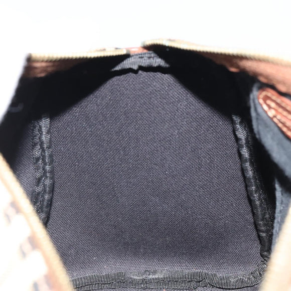 BURBERRY Nova Check Hand Bag PVC Beige Gold Auth mr1864V