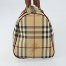 BURBERRY Nova Check Hand Bag PVC Beige Gold Auth mr1864V-5