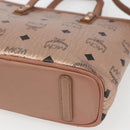 MCM Vicetos Logogram Anya Hand Bag PVC Leather 2way Pink Gold Auth mr1867-14