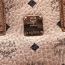 MCM Vicetos Logogram Anya Hand Bag PVC Leather 2way Pink Gold Auth mr1867-16