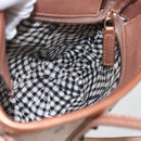 MCM Vicetos Logogram Anya Hand Bag PVC Leather 2way Pink Gold Auth mr1867-19