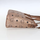 MCM Vicetos Logogram Anya Hand Bag PVC Leather 2way Pink Gold Auth mr1867-5