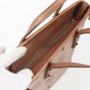 MCM Vicetos Logogram Anya Hand Bag PVC Leather 2way Pink Gold Auth mr1867-6