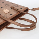 MCM Vicetos Logogram Anya Hand Bag PVC Leather 2way Pink Gold Auth mr1867-7